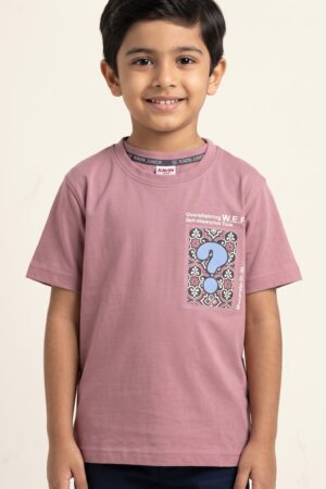 Boys Half-Sleeve Graphic Polo T-Shirt with Chest PRINT